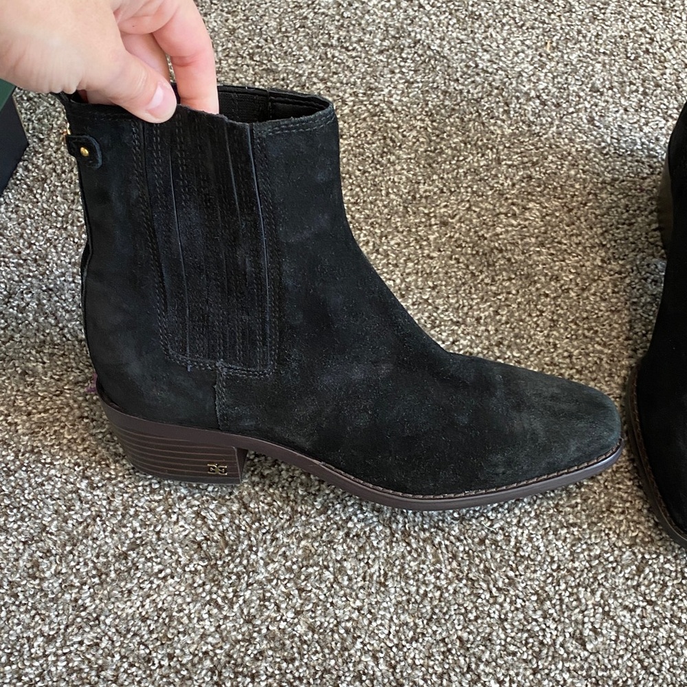 Sam Edelman Dark Suede Ankle Booties - Picture 4 of 10
